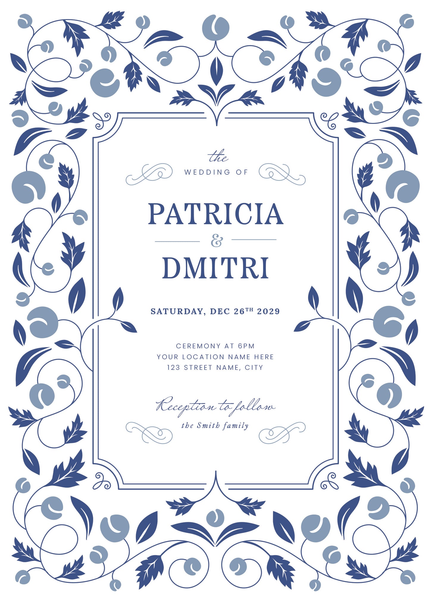 Invitation-Blue and White