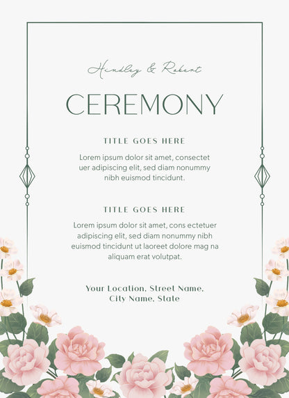 Full Package- Stationary Classic Roses