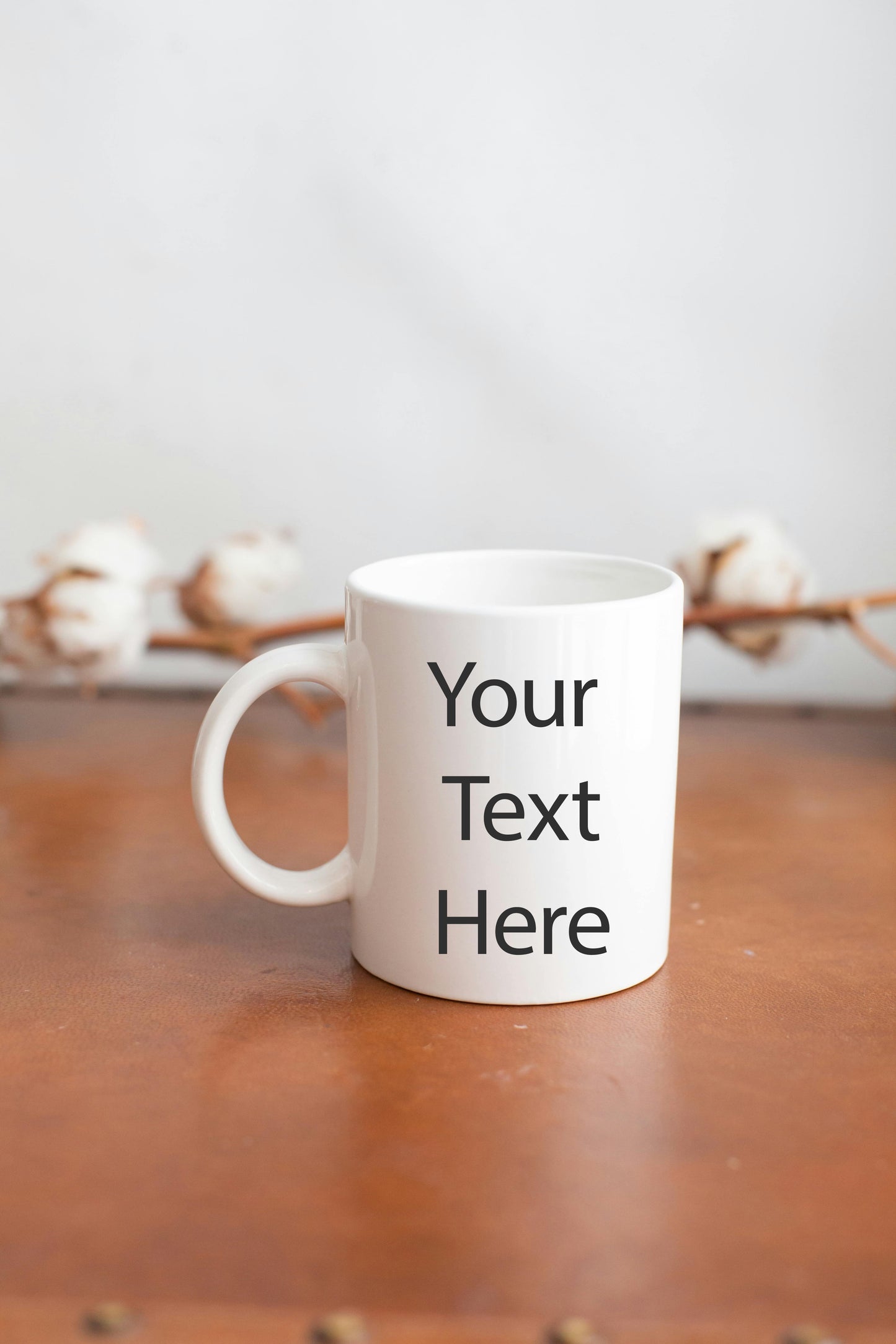 Square Photo Personalised Mug (Text)